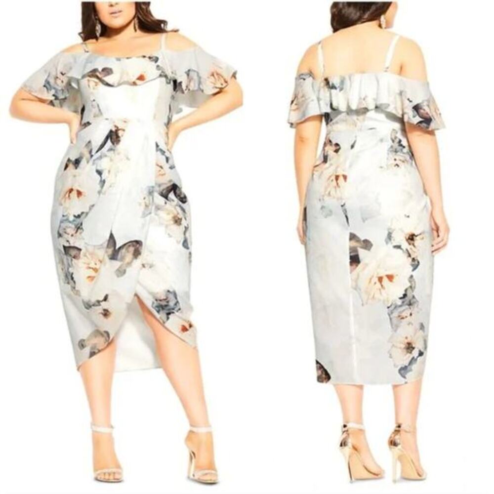 New! City Chic English Garden Maxi Dress, women plus size 14‎